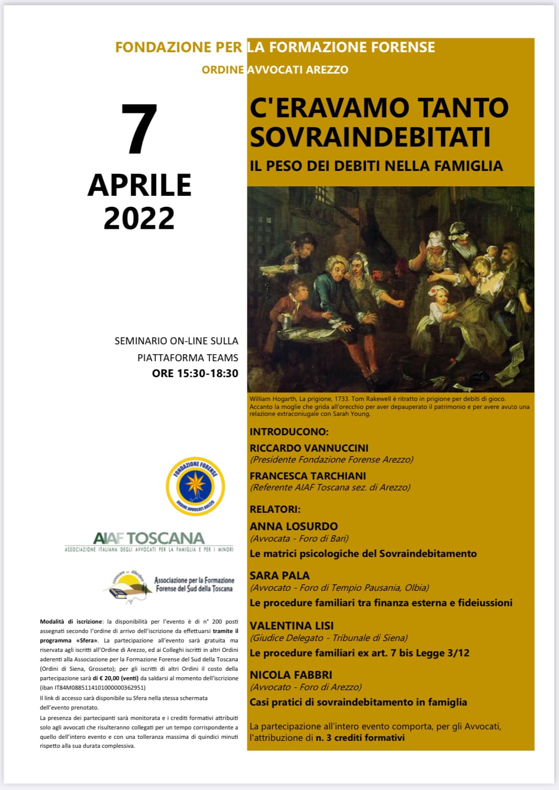 Aiaf Toscana presenta "C'eravamo tanto sovraindebitati"