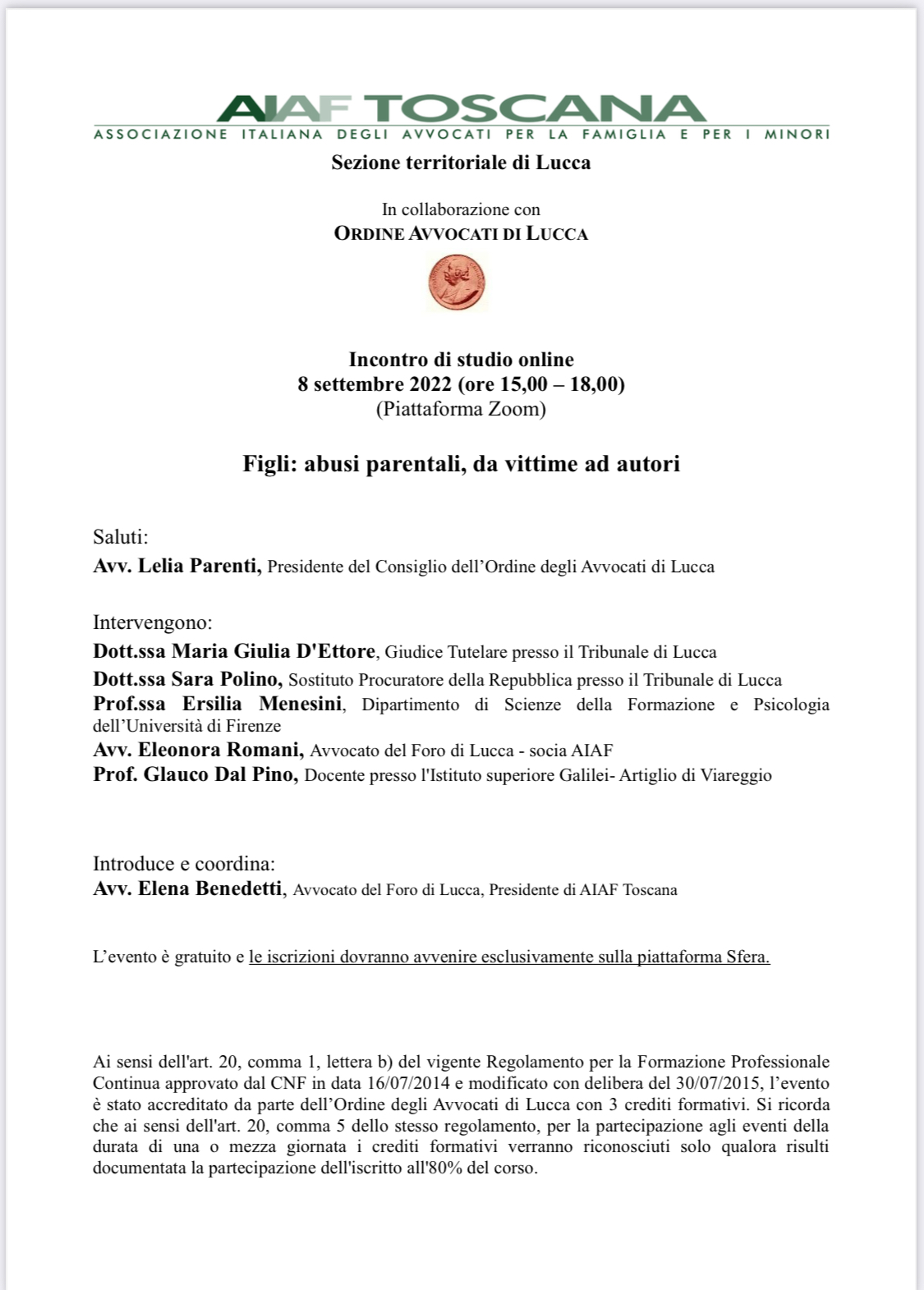 Aiaf Toscana presenta "Figli: abusi parentali, da vittime ad autori"